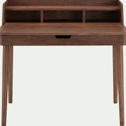 Bureau*alinea Bureau en chêne teinté avec plateau relevable - Bois foncé