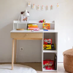 Bureau Enfant|Armoire Enfant*alinea Bureau enfant avec rangement en bois - Blanc