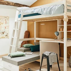 Bureau Enfant|Armoire Enfant*alinea Bureau enfant en pin avec étagère - Blanc