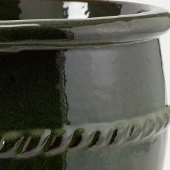 Pot De Fleur*alinea Cache-pot en terre cuite émaillée D28cm - Vert