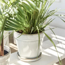 Pot De Fleur*alinea Cache-pot et sa coupelle en céramique D23cm - cassé Blanc