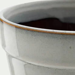 Pot De Fleur*alinea Cache-pot et sa coupelle en céramique D23cm - cassé Blanc