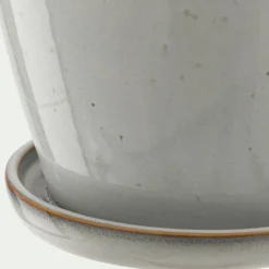 Pot De Fleur*alinea Cache-pot et sa coupelle en céramique D23cm - cassé Blanc