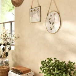 Toile, Tableau Et Affiche*alinea Cadre décoratif ovale avec fleurs séchées - Doré