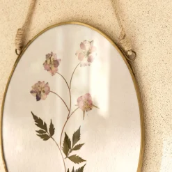 Toile, Tableau Et Affiche*alinea Cadre décoratif ovale avec fleurs séchées - Doré