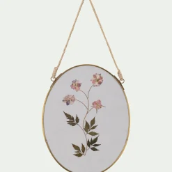 Toile, Tableau Et Affiche*alinea Cadre décoratif ovale avec fleurs séchées - Doré