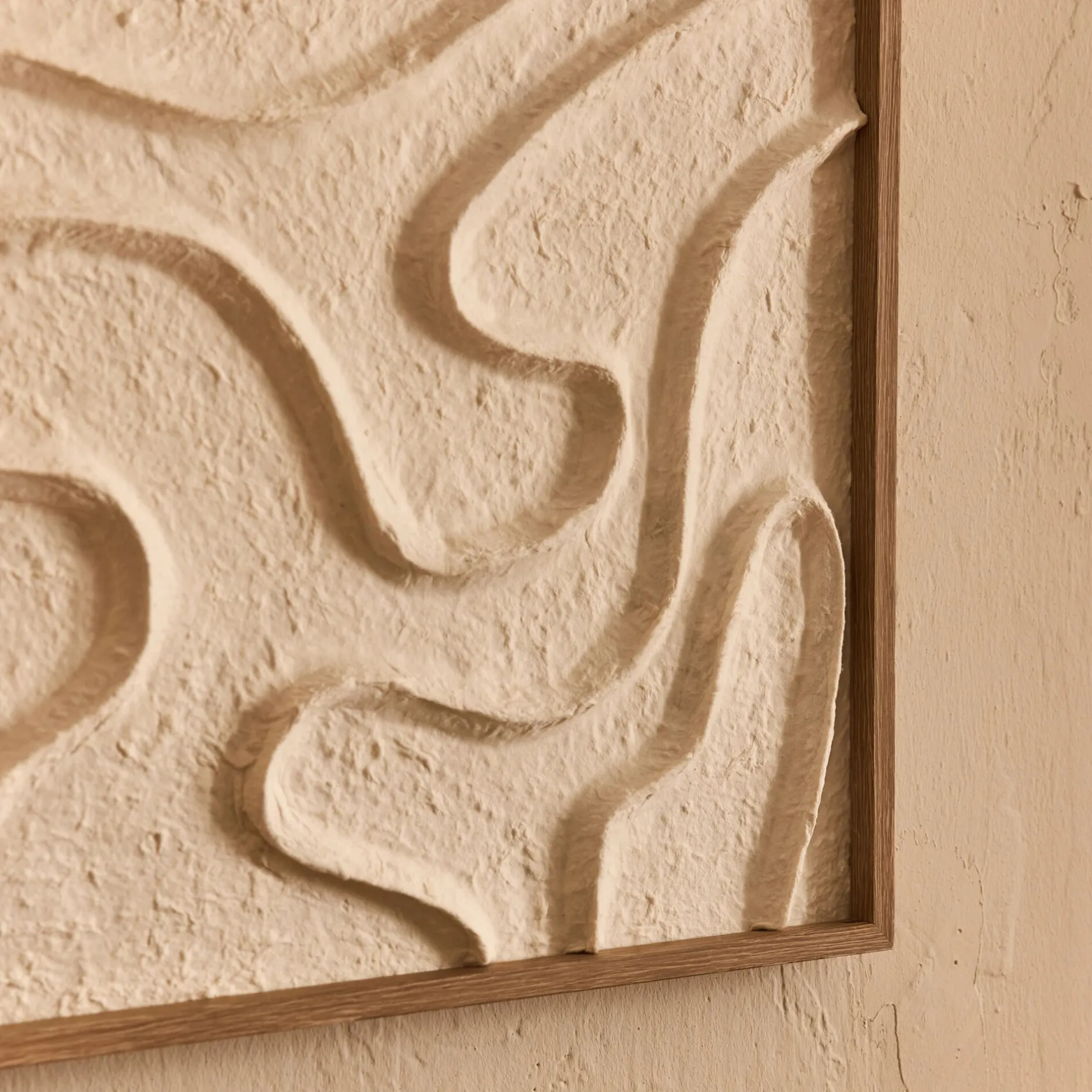 Toile, Tableau Et Affiche*alinea Cadre décoratif relief organique en papier de riz 60x80cm - Blanc