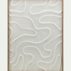 Toile, Tableau Et Affiche*alinea Cadre décoratif relief organique en papier de riz 60x80cm - Blanc