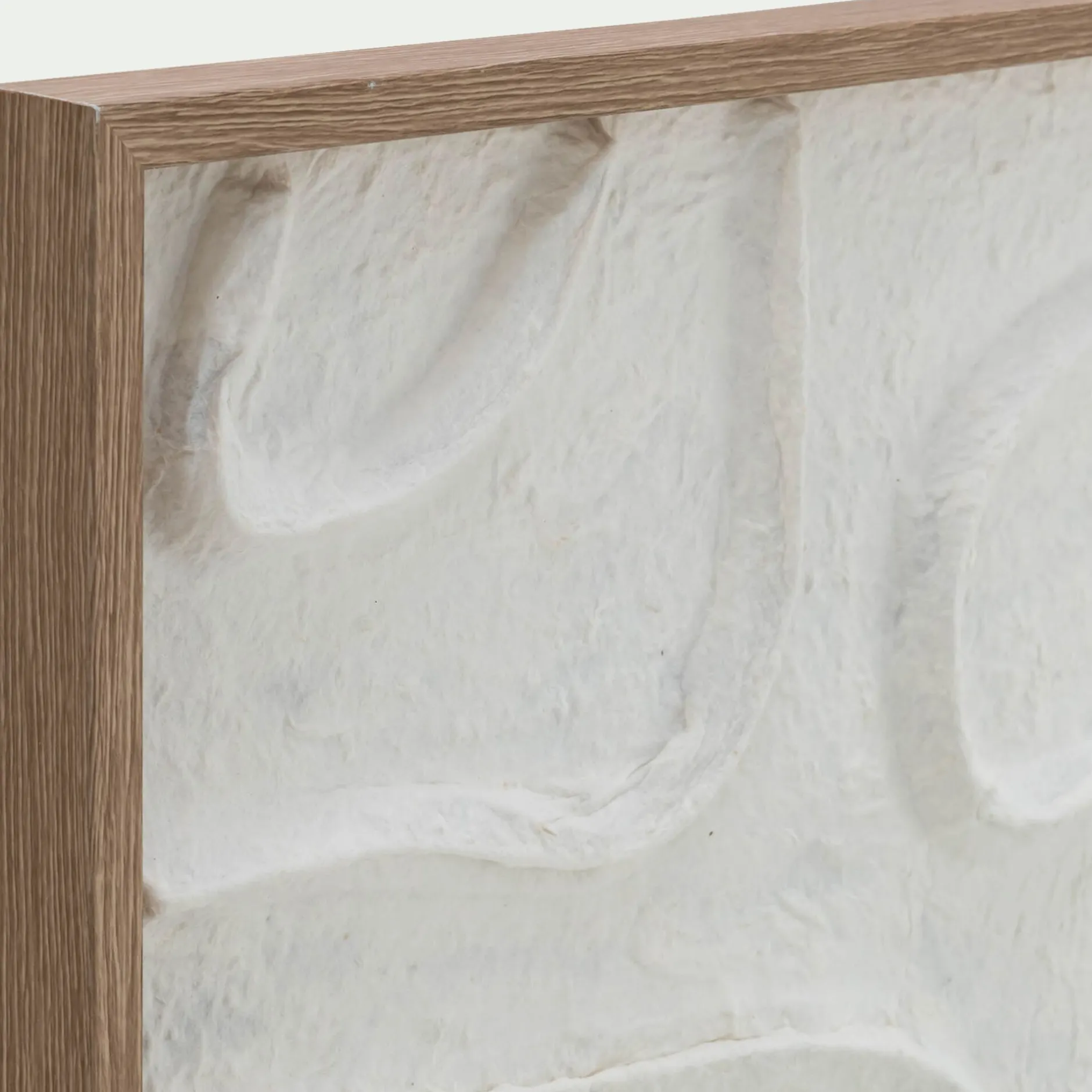Toile, Tableau Et Affiche*alinea Cadre décoratif relief organique en papier de riz 60x80cm - Blanc