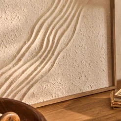 Toile, Tableau Et Affiche*alinea Cadre décoratif relief vague en papier de riz 60x80cm - Blanc