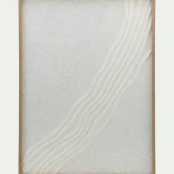 Toile, Tableau Et Affiche*alinea Cadre décoratif relief vague en papier de riz 60x80cm - Blanc