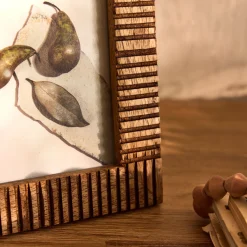 Cadre Photo*alinea Cadre photo en bois de manguier strié 16x20,5cm - Bois foncé