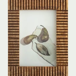 Cadre Photo*alinea Cadre photo en bois de manguier strié 16x20,5cm - Bois foncé