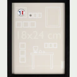 Cadre Photo*alinea Cadre photo en bois 18x24cm - Noir