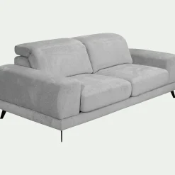 Canapé En Tissu|Canapé 3 Places*alinea Canapé 3 places avance recule en tissu doux - Gris