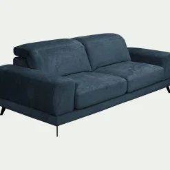Canapé 4 Places*alinea Canapé 4 places avance recule en tissu doux - Bleu