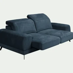 Canapé En Tissu|Canapé Droit*alinea Canapé 3 places avance recule en tissu doux - Bleu
