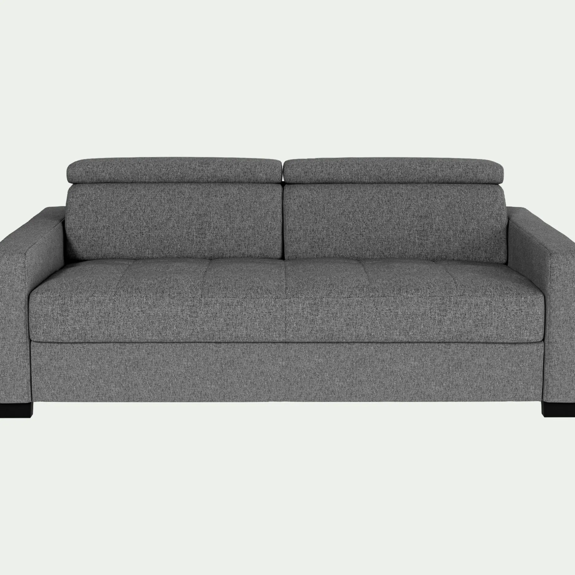 Canapé 3 Places*alinea Canapé 3 places convertible en tissu pop avec accoudoirs 15cm - moyen Gris