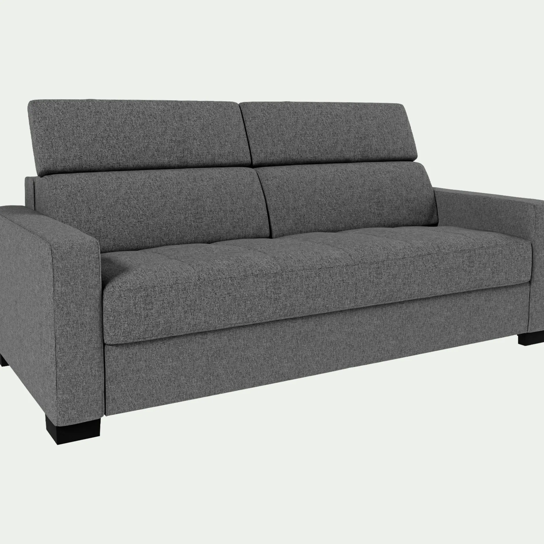 Canapé 3 Places*alinea Canapé 3 places convertible en tissu pop avec accoudoirs 15cm - moyen Gris