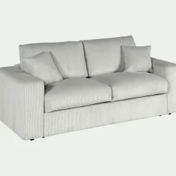 Canapé En Velours|Canapé 3 Places*alinea Canapé 3 places convertible en velours côtelé - borie Gris