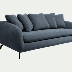 Canapé En Tissu|Canapé Convertible*alinea Canapé 3 places convertible en tissu tramé - Bleu