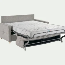Canapé En Tissu|Canapé 3 Places*alinea Canapé 3 places convertible en tissu matelas densité 25kg/m3 - borie Gris