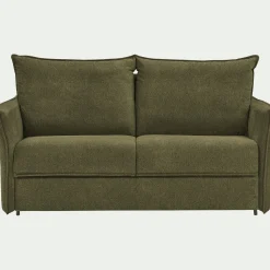 Canapé En Tissu|Canapé Convertible*alinea Canapé 3 places conible en tissu avec matelas densité 25kg/m3 - cèdre Vert