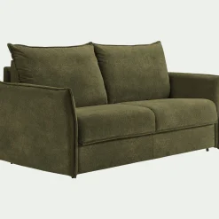 Canapé En Tissu|Canapé Convertible*alinea Canapé 3 places conible en tissu avec matelas densité 25kg/m3 - cèdre Vert