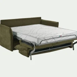 Canapé En Tissu|Canapé Convertible*alinea Canapé 3 places conible en tissu avec matelas densité 25kg/m3 - cèdre Vert