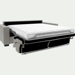 Canapé En Cuir|Canapé 3 Places*alinea Canapé 3 places convertible en tissu cuir avec accoudoirs 20cm - borie Gris