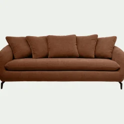 Canapé En Tissu|Canapé 4 Places*alinea Canapé 4 places convertible en tissu tramé - brun rustrel Marron