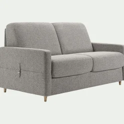 Canapé En Tissu|Canapé 4 Places*alinea Canapé 4 places convertible en tissu matelas densité 25kg/m3 - Gris
