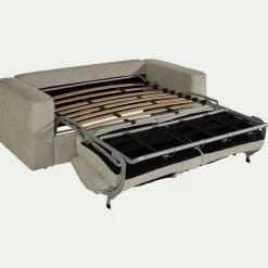 Canapé En Velours|Canapé 3 Places*alinea Canapé 3 places convertible en tissu chenille benjo - roucas Beige