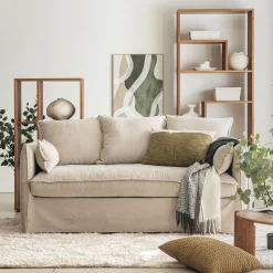 Canapé En Tissu|Canapé 3 Places*alinea Canapé 3 places convertible en tissu wind - alpilles Beige