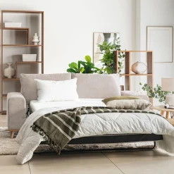 Canapé En Tissu|Canapé 3 Places*alinea Canapé 3 places convertible en tissu Crown - roucas Beige