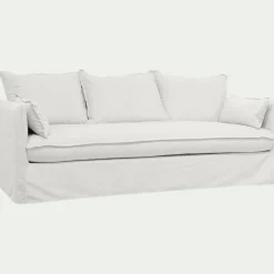 Canapé 4 Places*alinea Canapé 4 places convertible en tissu wind - écru Blanc