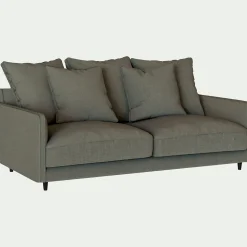 Canapé En Lin|Canapé En Tissu*alinea Canapé 3 places conible matelas Bultex tissu mixte - cedre Vert