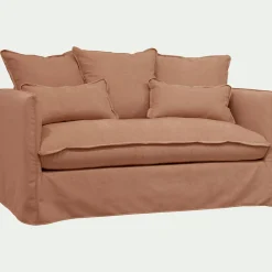 Canapé En Tissu|Canapé 2 Places*alinea Canapé 2 places convertible en tissu wind - terracotta Marron