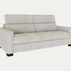 Canapé 3 Places*alinea Canapé 3 places convertible en tissu monclar avec accoudoirs 15cm - roucas Beige