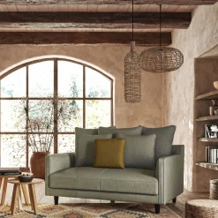 Canapé 2 Places*alinea Canapé 2 places conible matelas Bultex tissu mixte - cedre Vert