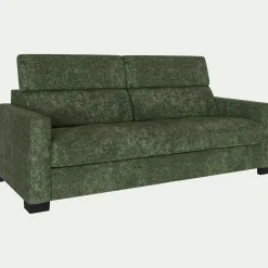 Canapé En Tissu|Canapé Convertible*alinea Canapé 3 places conible en tissu genesis avec accoudoirs 15cm - cèdre Vert