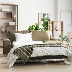 Canapé En Tissu|Canapé Convertible*alinea Canapé 3 places conible en tissu crown - cèdre Vert