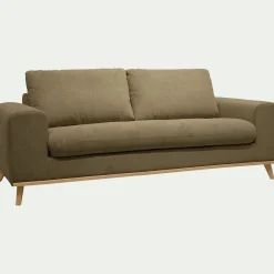 Canapé En Tissu|Canapé Convertible*alinea Canapé 3 places conible en tissu crown - cèdre Vert