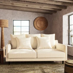 Canapé En Tissu|Canapé 3 Places*alinea Canapé 3 places convertible en tissu - roucas Beige