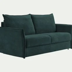 Canapé En Tissu|Canapé Convertible*alinea Canapé 3 places convertible en tissu avec matelas densité 25kg/m3 - Bleu