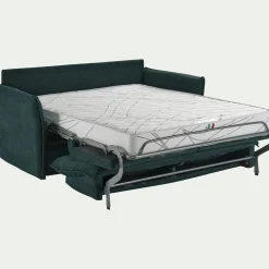 Canapé En Tissu|Canapé Convertible*alinea Canapé 3 places convertible en tissu avec matelas densité 25kg/m3 - Bleu