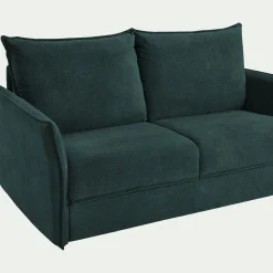 Canapé En Tissu|Canapé Convertible*alinea Canapé 3 places convertible en tissu avec matelas densité 25kg/m3 - Bleu