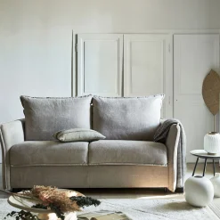 Canapé En Tissu|Canapé 3 Places*alinea Canapé 3 places convertible en tissu avec matelas densité 25kg/m3 - roucas Beige