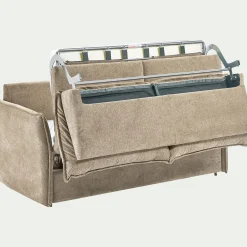 Canapé En Tissu|Canapé 3 Places*alinea Canapé 3 places convertible en tissu avec matelas densité 25kg/m3 - roucas Beige