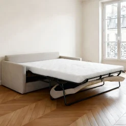 Canapé En Lin|Canapé En Tissu*alinea Canapé 3 places convertible avec matelas Bultex en lin et viscose - s alpilles Beige